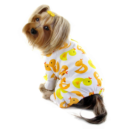 Knit Cotton Dog Pajamas with Yellow Ducky - Klippo Pet