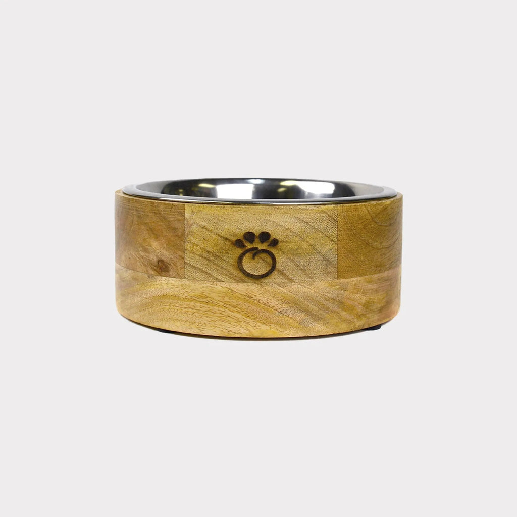 Mango Wood Single Dog Bowl - GF Pet