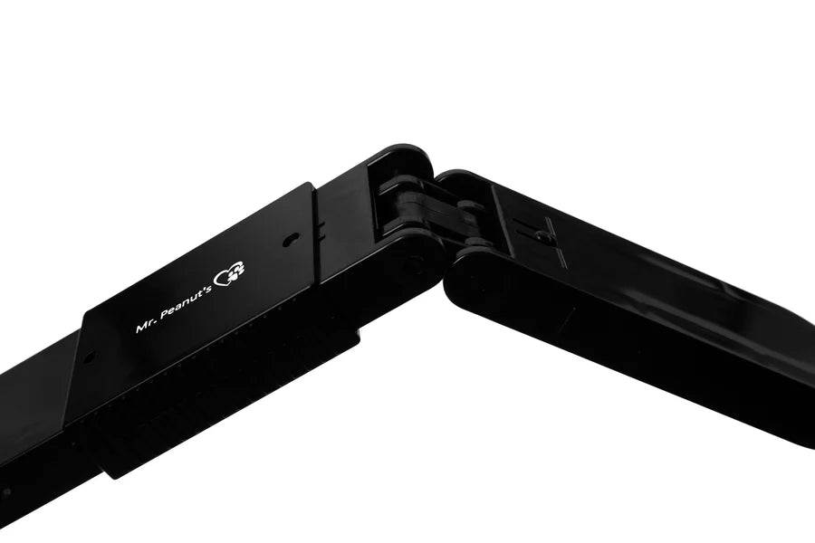 Black metal bracket with a visible brand logo on a white background
