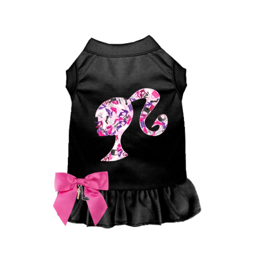 My Barbie Silhouette Dog Dress - Bark Fifth Avenue black multi