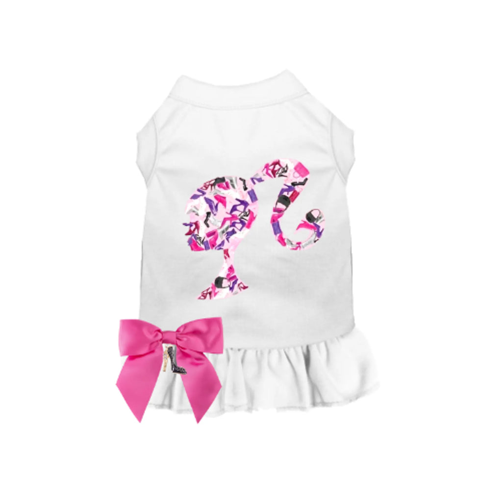 My Barbie Silhouette Dog Dress - Bark Fifth Avenue white multi