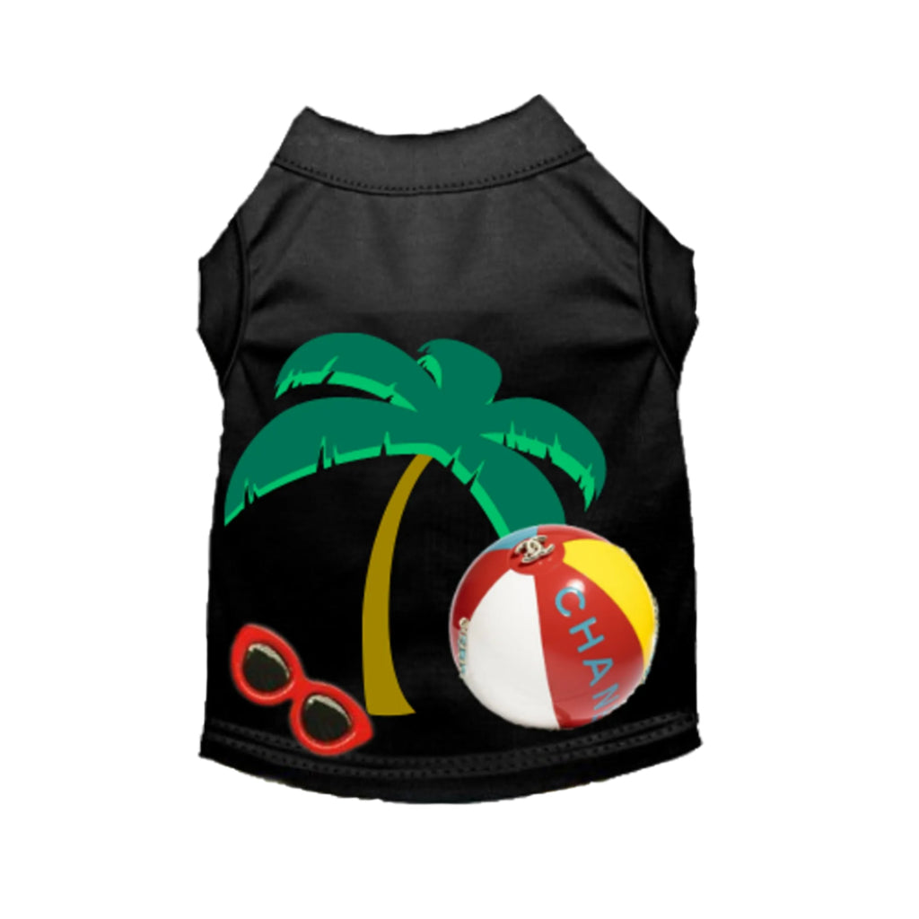 My Chewnel Summer Vacation Dog Shirt - Bark Fifth Avenue black