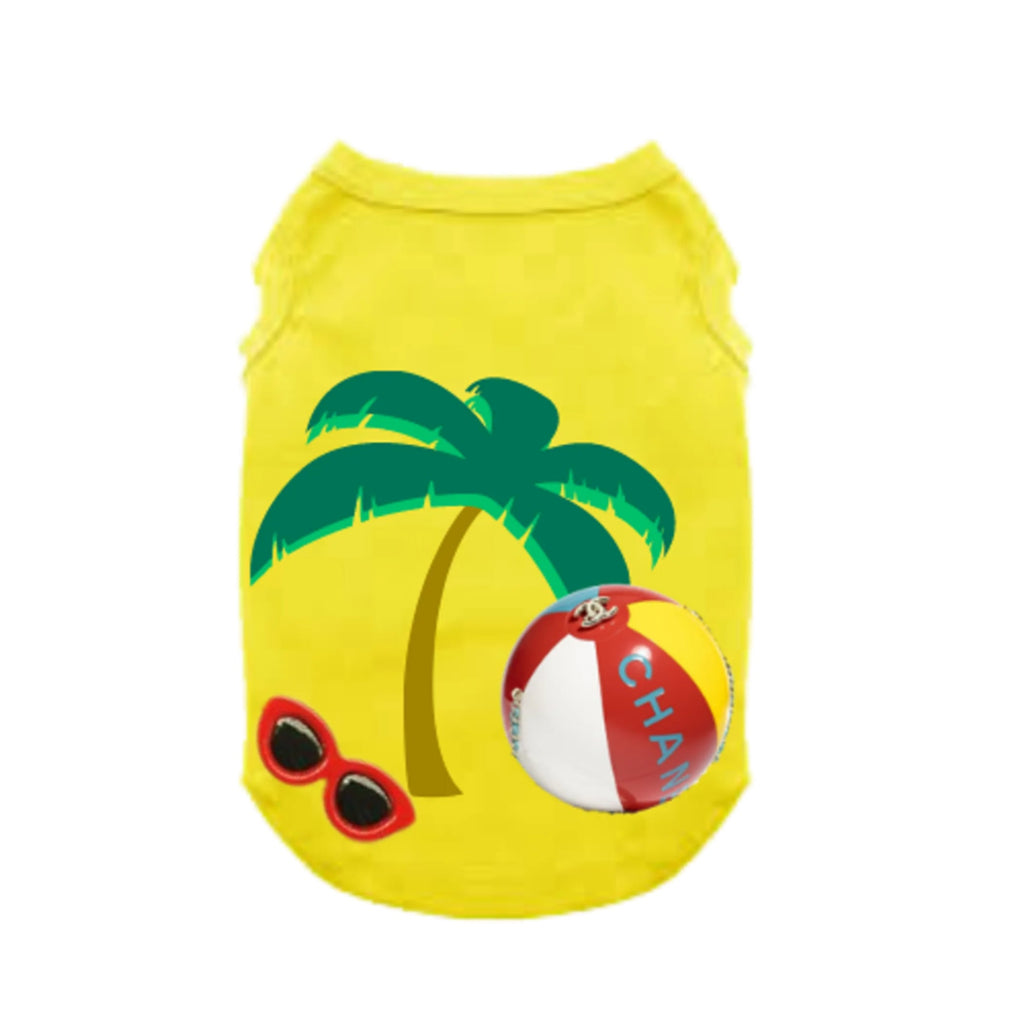 My Chewnel Summer Vacation Dog Shirt - Bark Fifth Avenue yellow