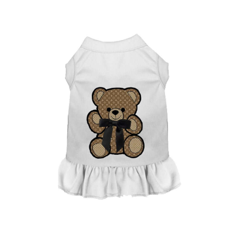 My Favorite Bear Dress for Dogs - Bark Fifth Avenue white