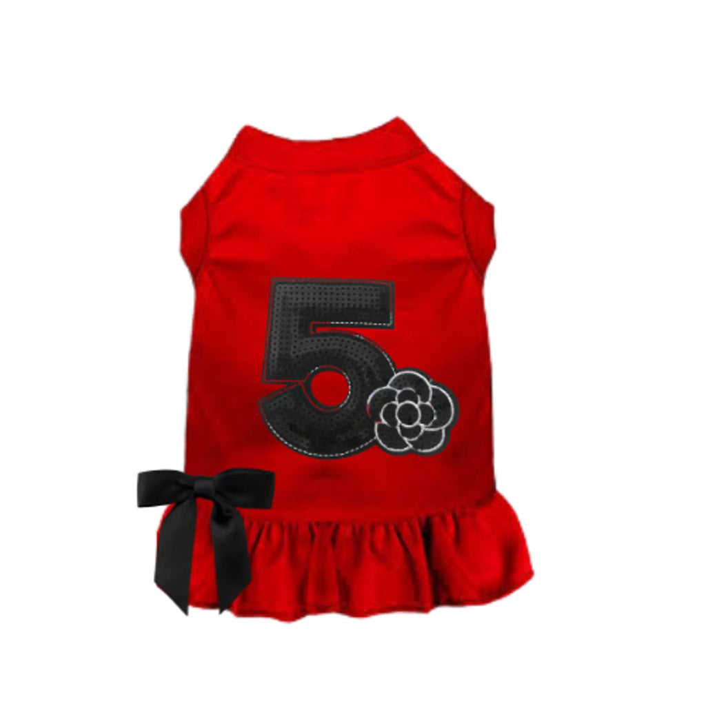No. 5 Camellia Dress for Dogs - Bark Fifth Avenue red