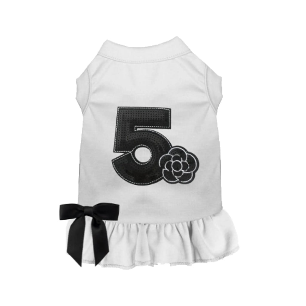 No. 5 Camellia Dress for Dogs - Bark Fifth Avenue white