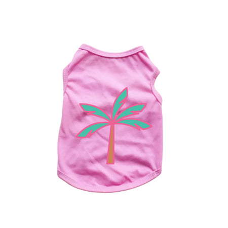 Palm Tree Tank Top for Dogs - Bark Fifth Avenue pink
