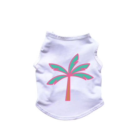 Palm Tree Tank Top for Dogs - Bark Fifth Avenue white