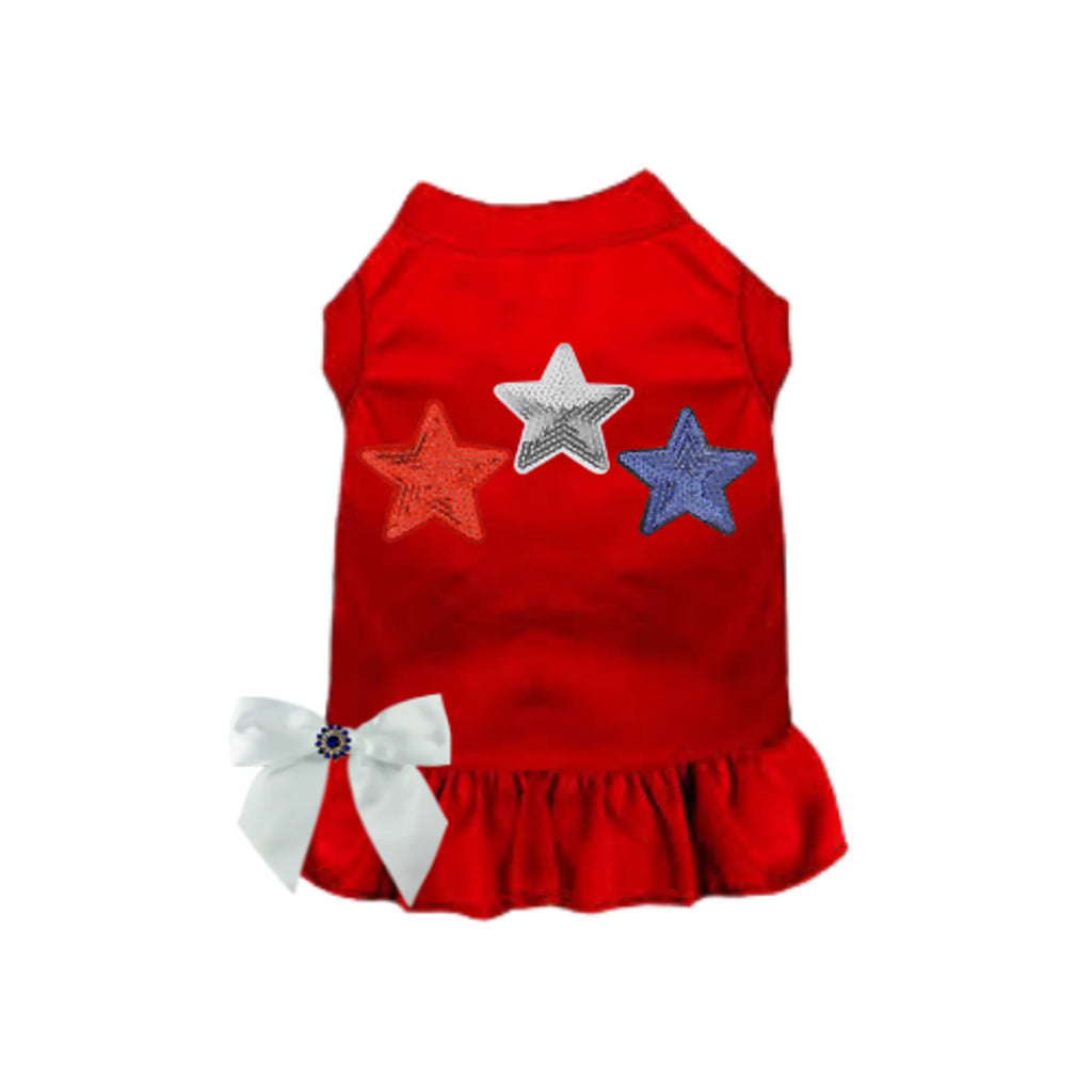 Patriotic Stars Dog Dress - Bark Fifth Avenue  red