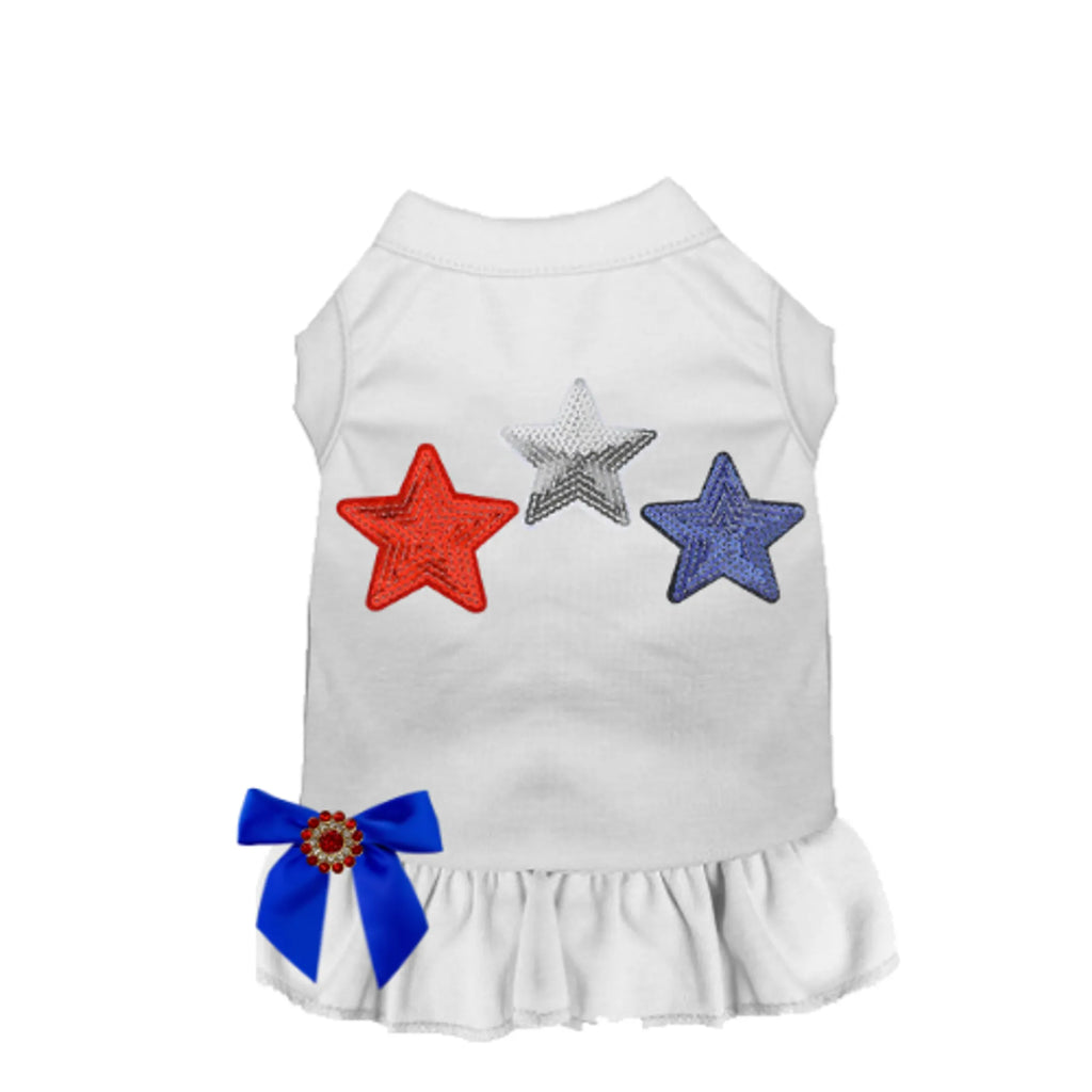 Patriotic Stars Dog Dress - Bark Fifth Avenue  white