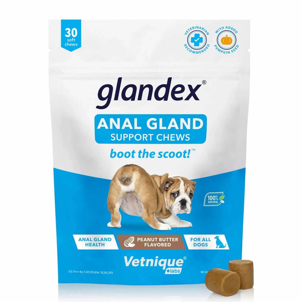 Peanut Butter flavored Anal Gland Soft Chews for Dogs - Glandex 30ct