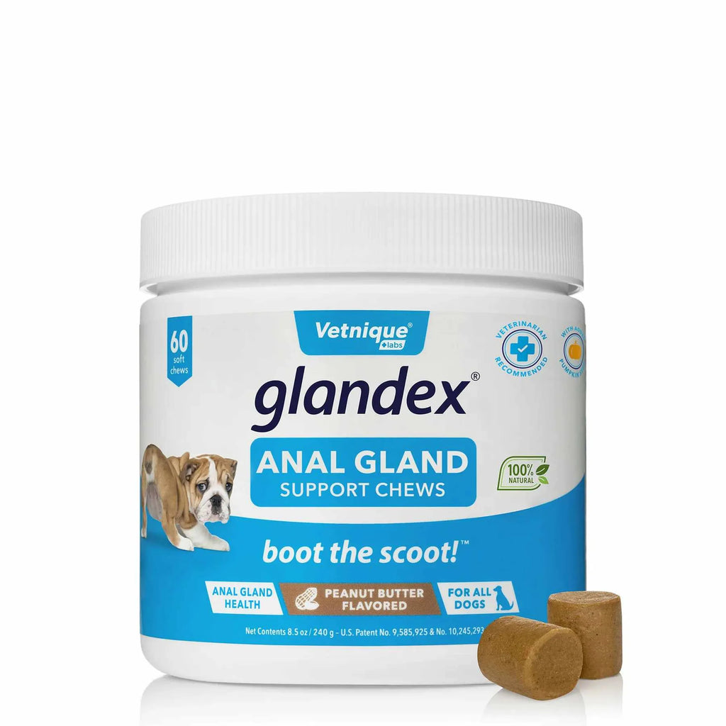 Peanut Butter flavored Anal Gland Soft Chews for Dogs - Glandex 60ct
