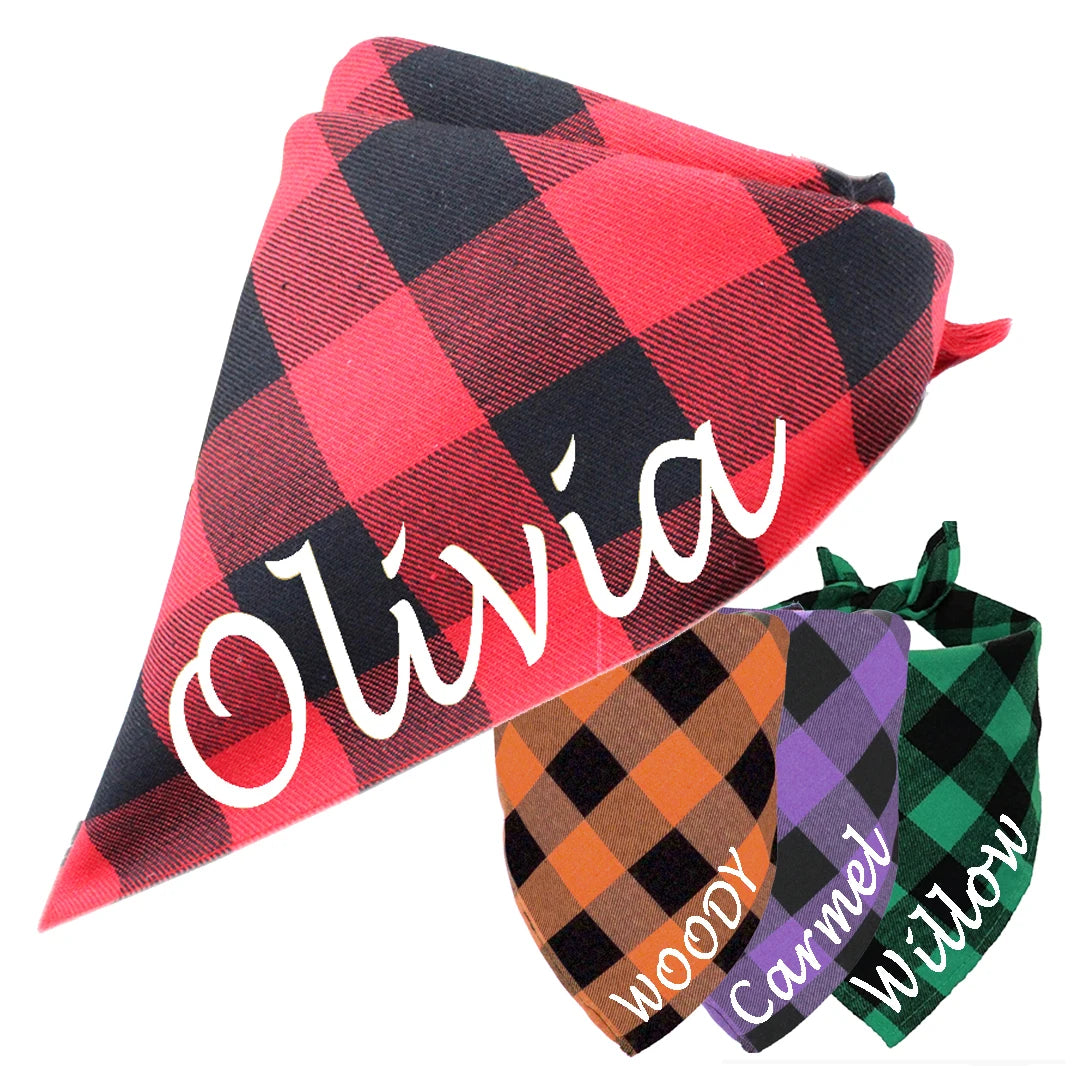 Personalized_Buffalo_Plaid_Dog_Bandanas_showcase_image