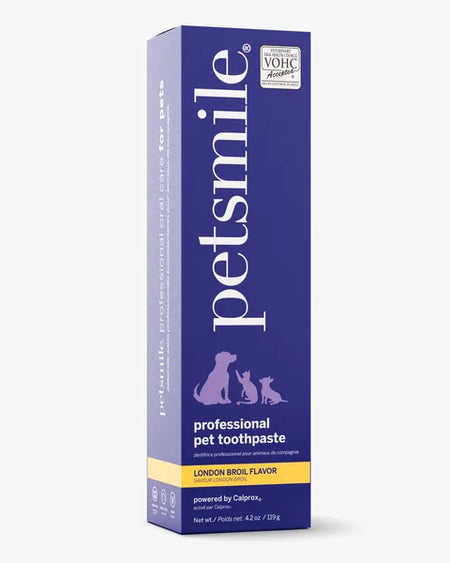 Box of petsmile professional pet toothpaste on a white background