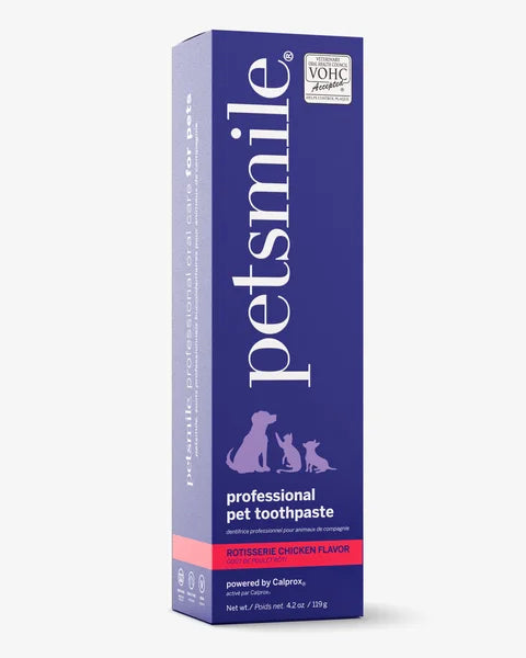Box of petsmile professional pet toothpaste on a white background