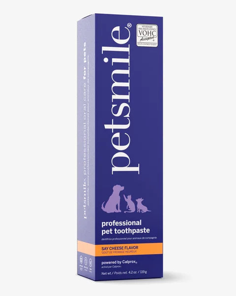 Box of petsmile professional pet toothpaste on a white background