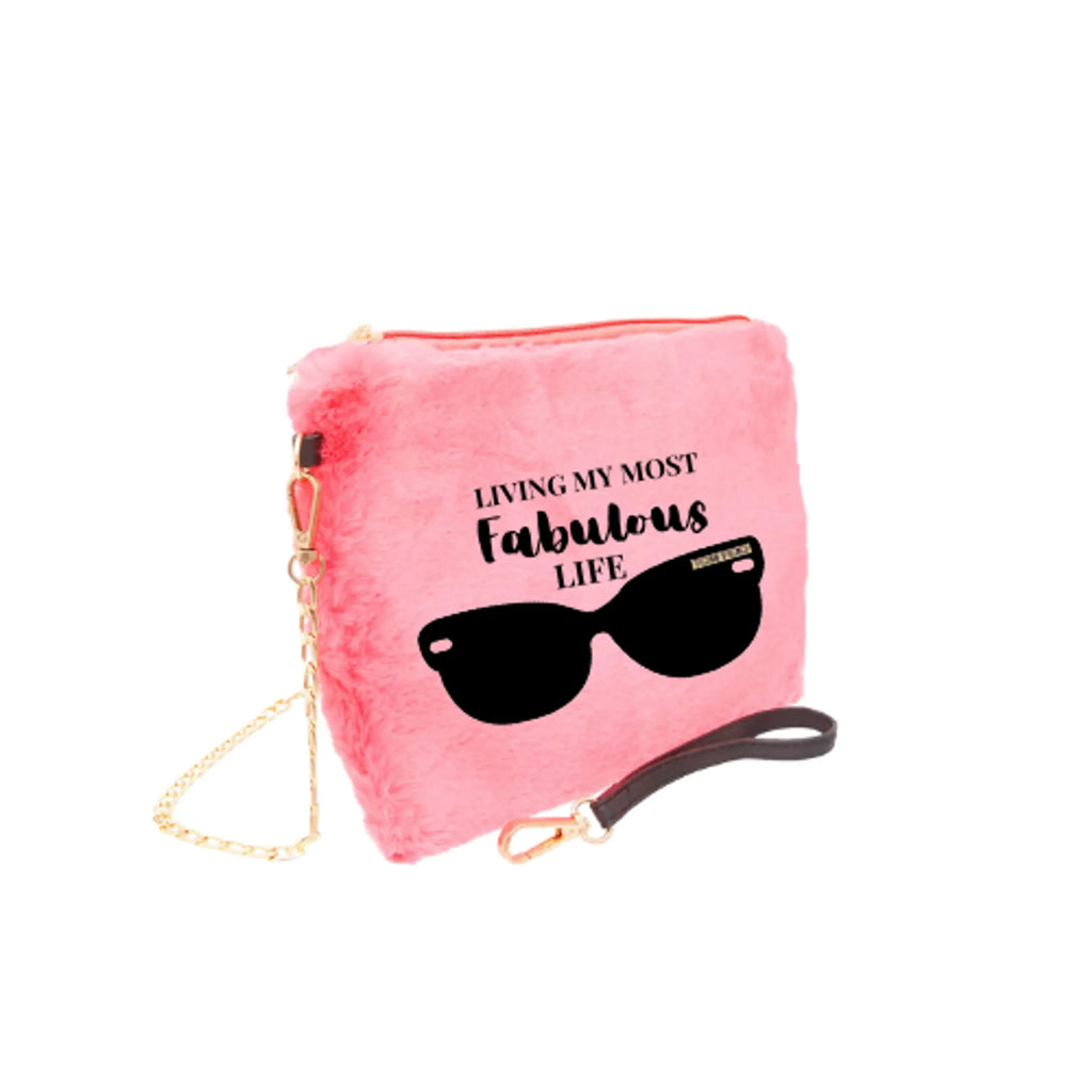 Pink Faux Fur Crossbody Treat Bag for Dogs -  Bark Fifth Avenue
