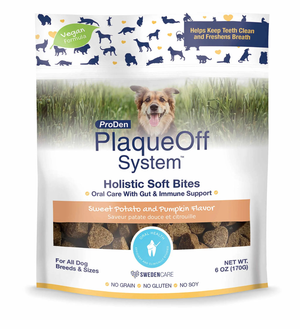 PlaqueOff Holistic Soft Bites for Dogs - Oral Care with Gut & Immune Support - ProDen