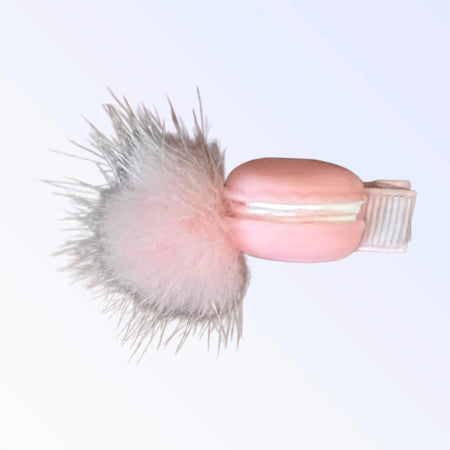 PomPom Pink Macaroon Hair Clip for Dogs - Bark Fifth Avenue