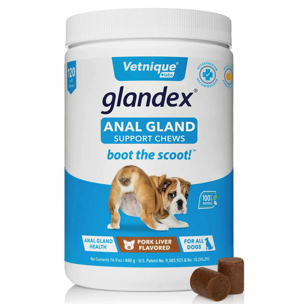 Pork Liver Soft Chews for Dogs - Glandex 120 ct