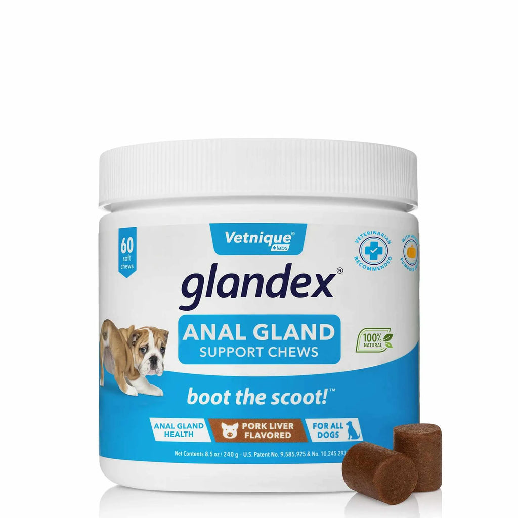 Pork Liver Soft Chews for Dogs - Glandex 60 ct