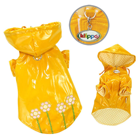 Raincoat with Cotton Lining for Dogs - Polka Dots & Daisies - Klippo Pet layout