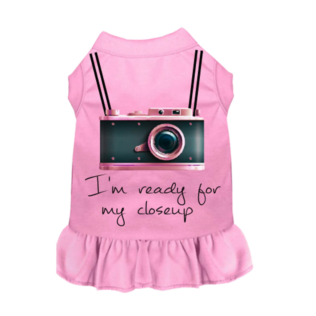 Ready For My Closeup Dog Dress - Bark Fifth Avenue pink