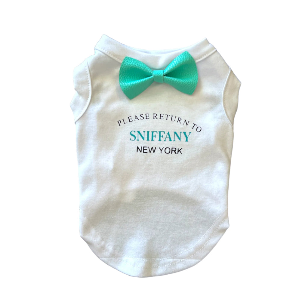 Return to Sniffany Luxury Dog Tee with Bow - Bark Fifth Avenue
