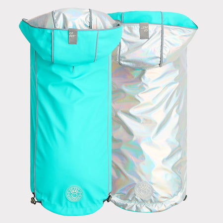 Reversible Dog Raincoat - GF Pet neon aqua