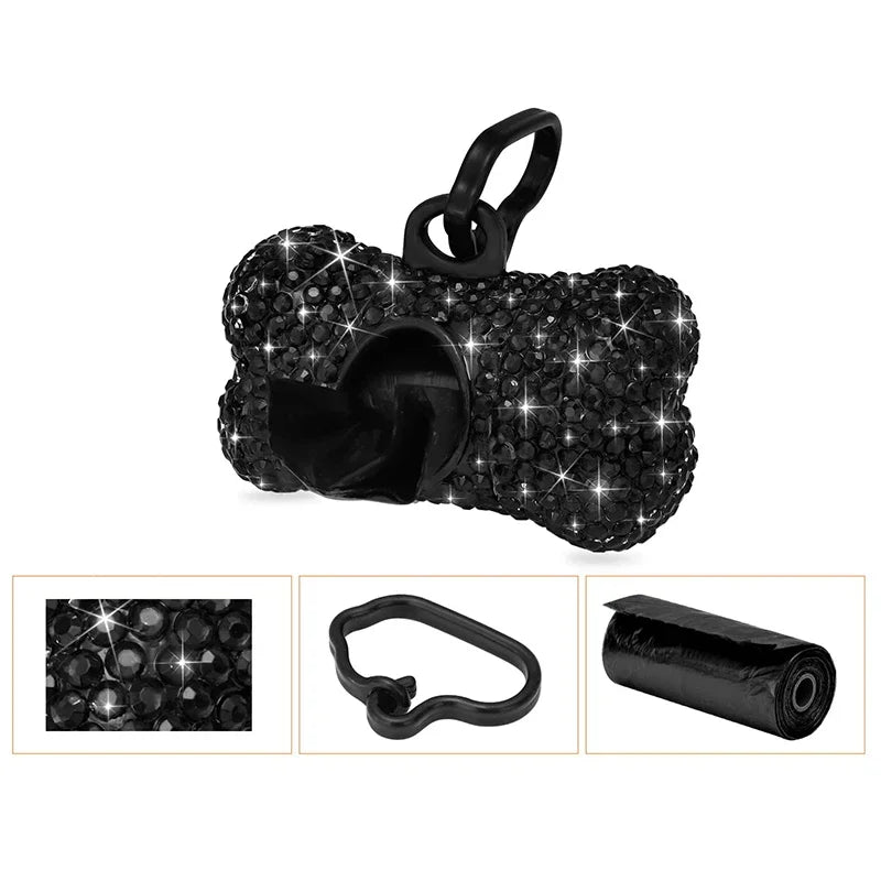 Rhinestone_Dog_Poop_Bag_Dispenser_with_Clip_pieces