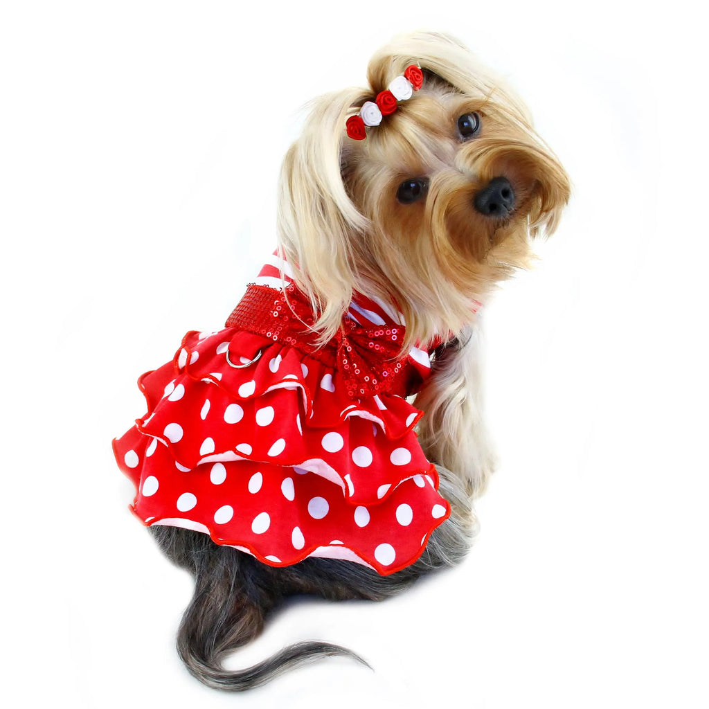 Ruffle Layered Sparkling Bow Dress for Dogs - Klippo