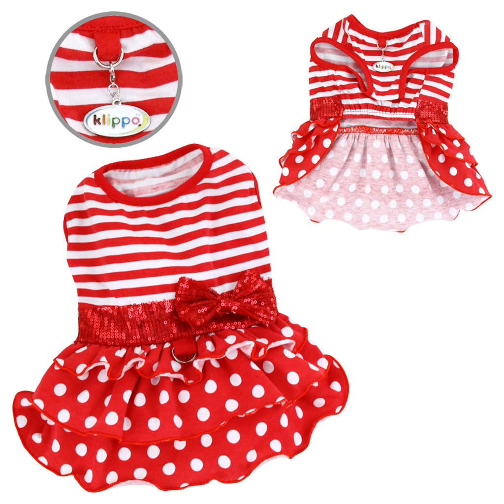 Ruffle Layered Sparkling Bow Dress for Dogs - Klippo layout