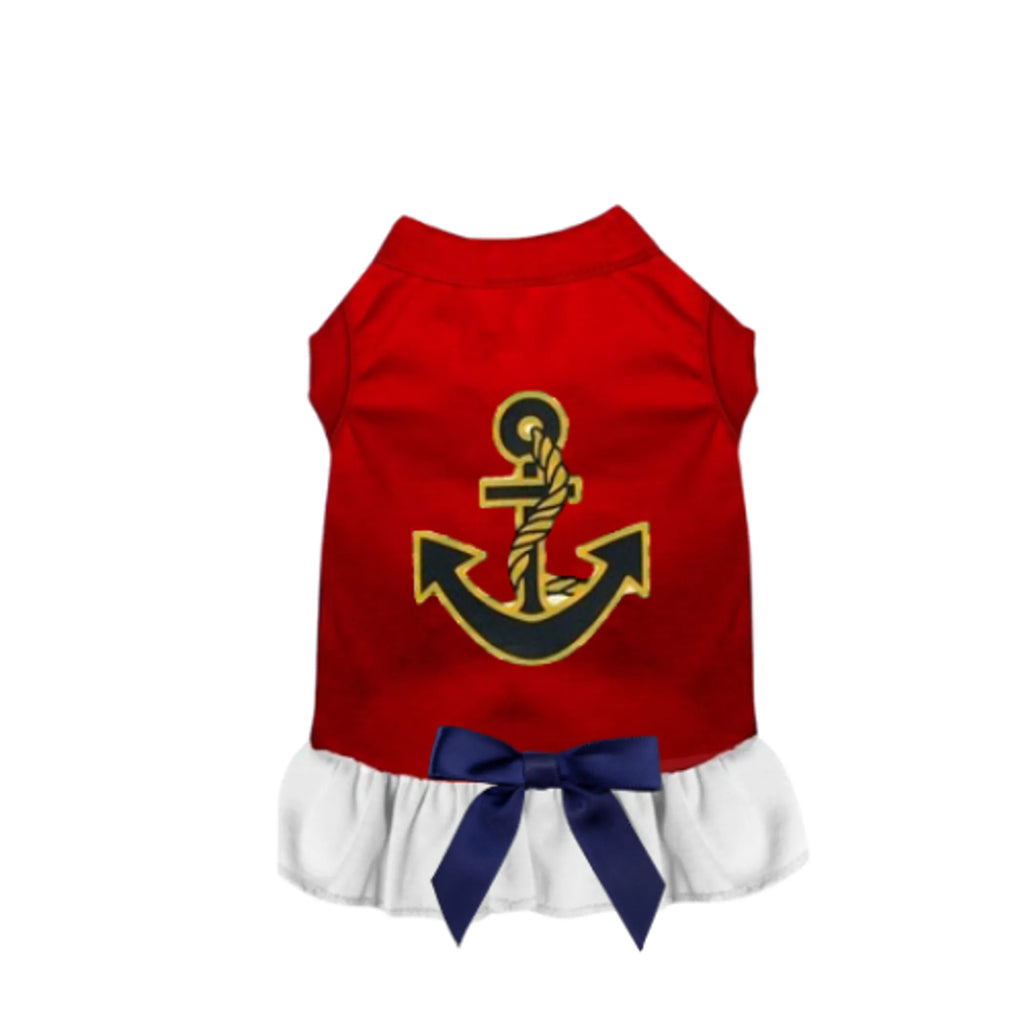 Sailor Girl Style Dress for Dogs - Bark Fifth Avenue red