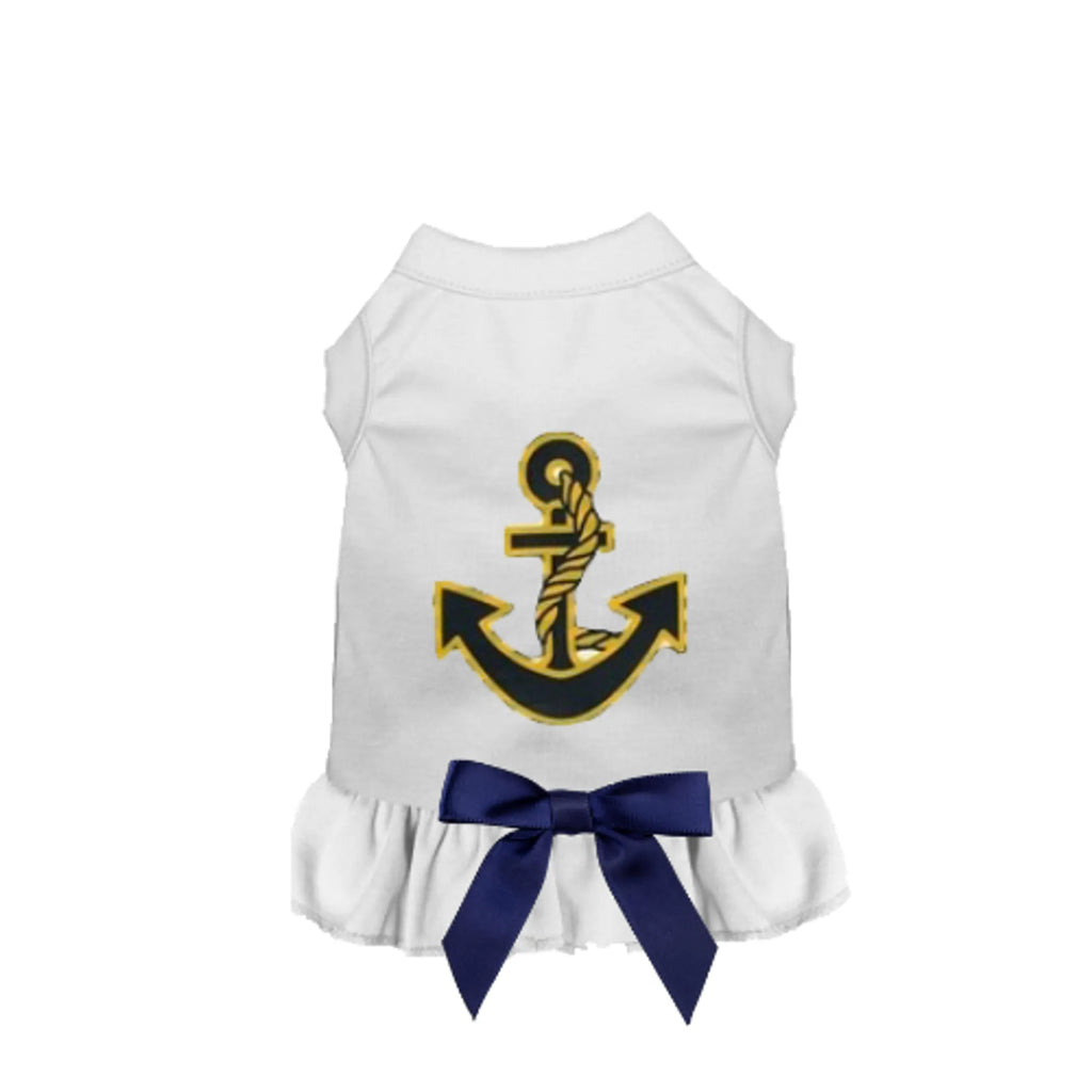 Sailor Girl Style Dress for Dogs - Bark Fifth Avenue white