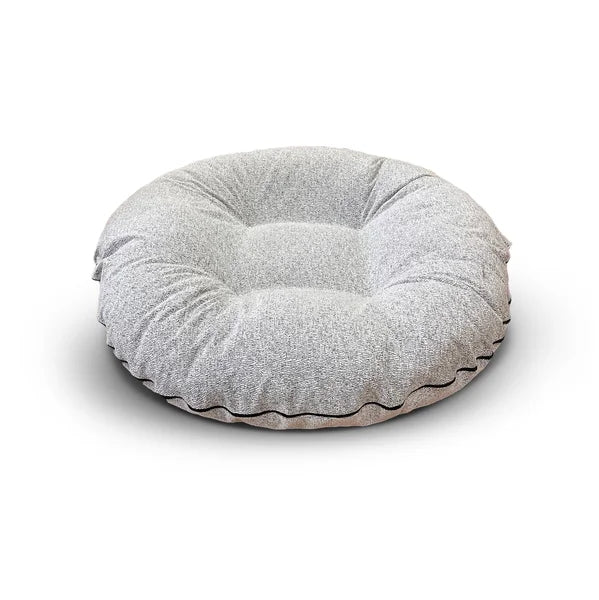Round gray cushion on a white background