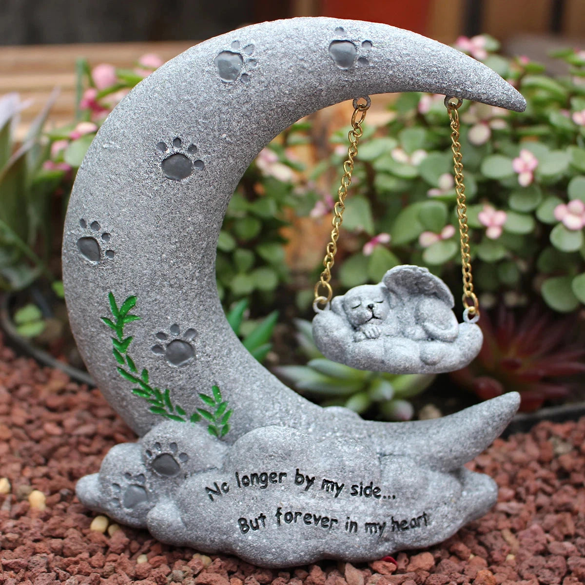 Sleeping Dog Memorial Statue – Angelic Pet Memorial Stone for Dog Bereavement - Dog Store Online