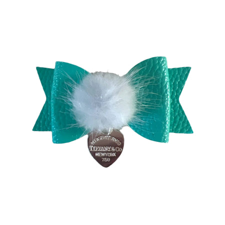 Sniffany Pom-Pom Hair Bows for Dogs - Teal / Turquoise - Bark Fifth Avenue