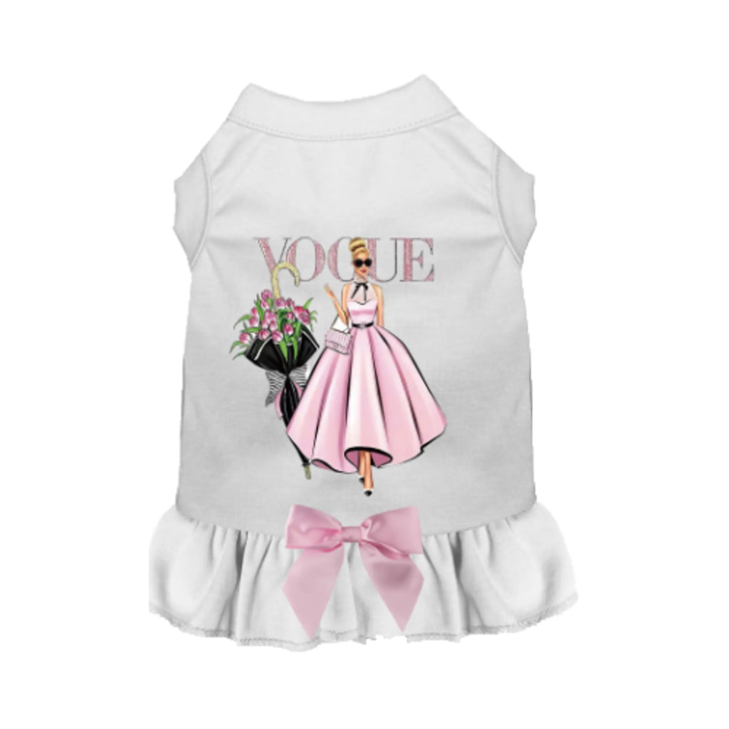 Spring Vogue Dog Dress - Bark Fifth Avenue white