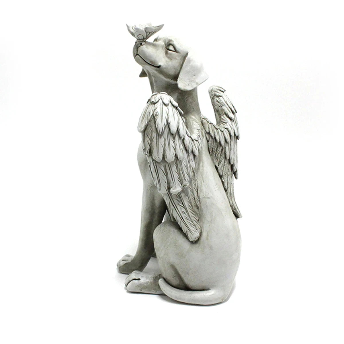 Angel Dog Memorial Statue – Elegant Pet Memorial Stone for Dog Bereavement WHITE - Dog Store Online