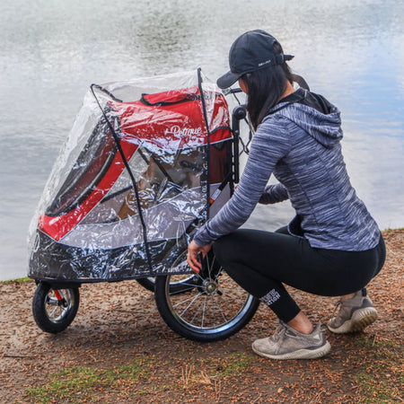 Trailblazer Pet Jogger for Dogs - Petique with rain cover