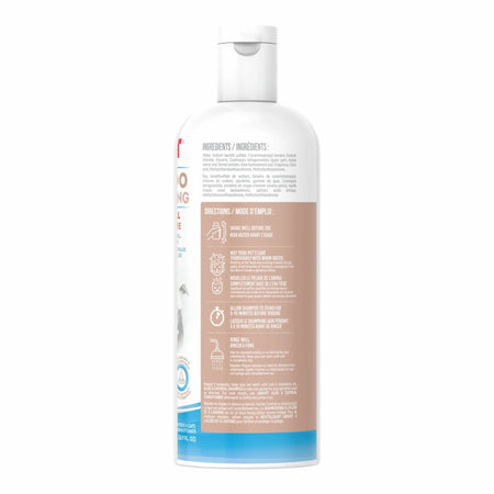 Shampoo bottle with label on a white background