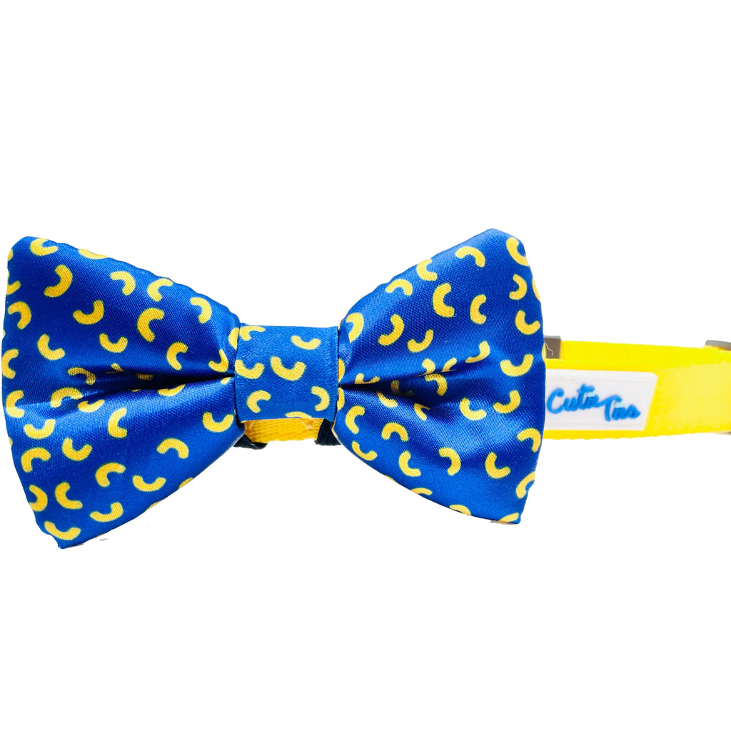 Various Fun Designs Dog Bow Tie - Cutie Ties  mac n cheese blue