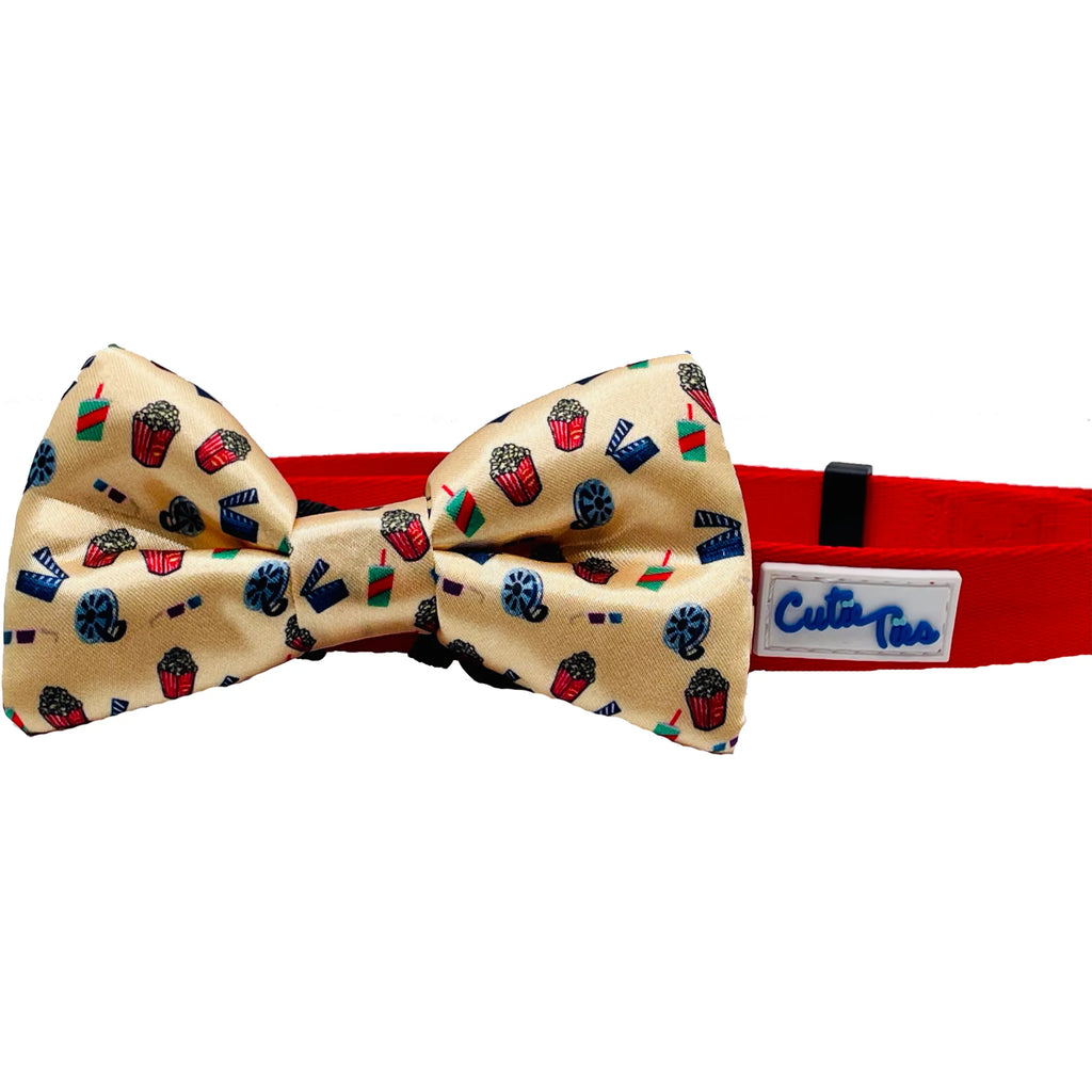 Various Fun Designs Dog Bow Tie - Cutie Ties movie night