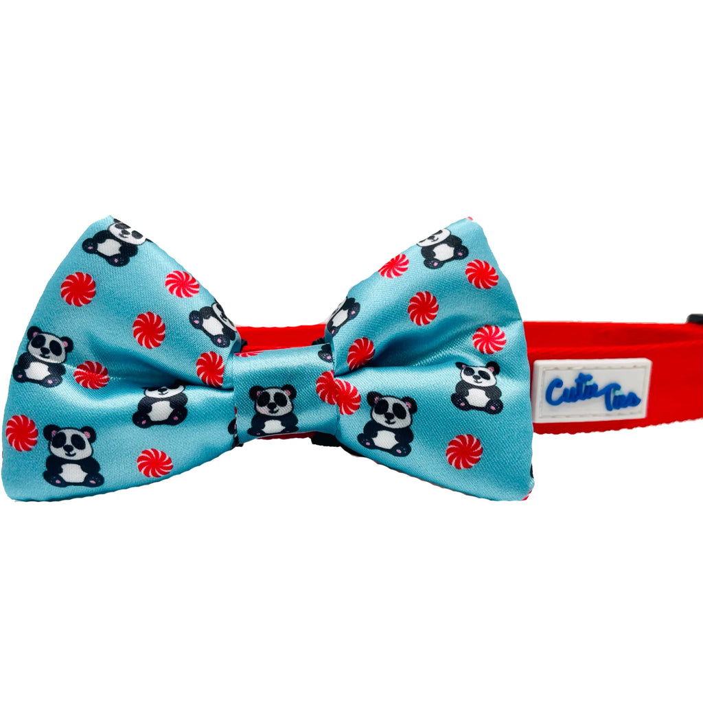 Various Fun Designs Dog Bow Tie - Cutie Ties panda blue