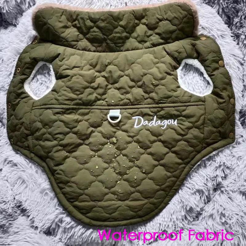 Waterproof Dog Jacket with Fur Collar waterproof fabric