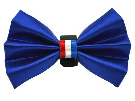 Wedding Satin Bow Tie Americano for Dogs - Pets Ribbons blue