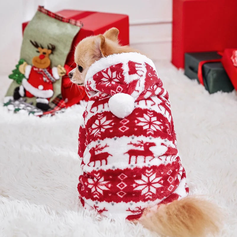 Winter-Themed_Fleece_Dog_Jumpsuit_dog_showing_rear_of_jumpsuit