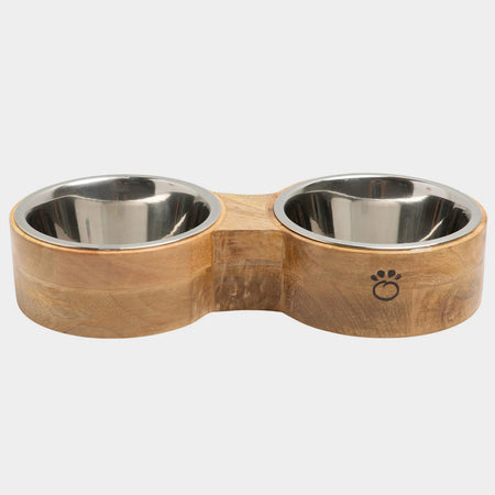 Wood & Metal Double Diner Feeder for Dogs - GF Pet