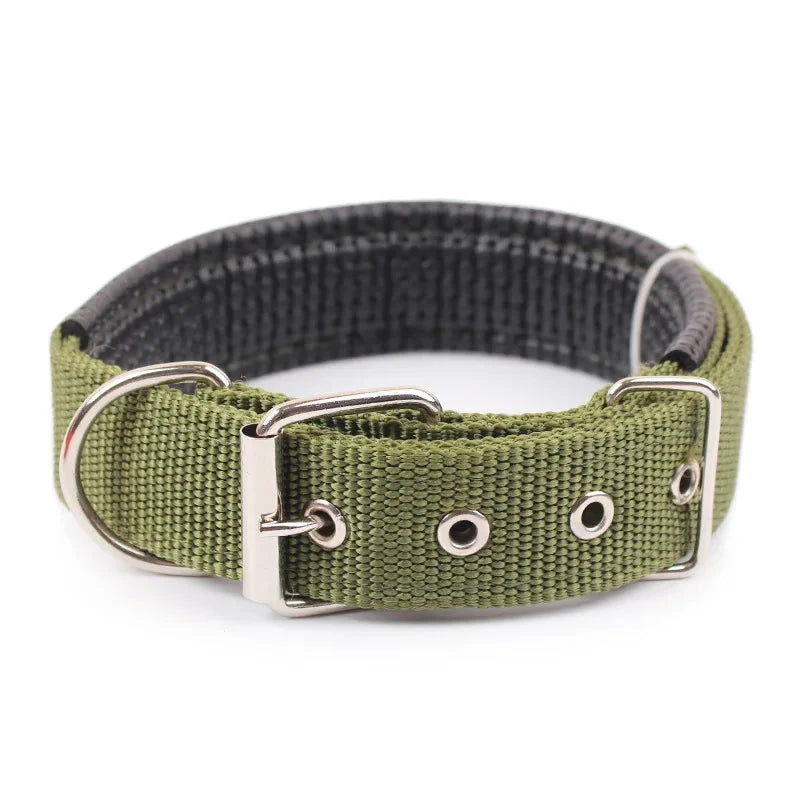 Solid Nylon Dog Collar - Durable & Adjustable for Small, Medium & Large Dogs ARMY GREEN / XXL - Dog Store Online