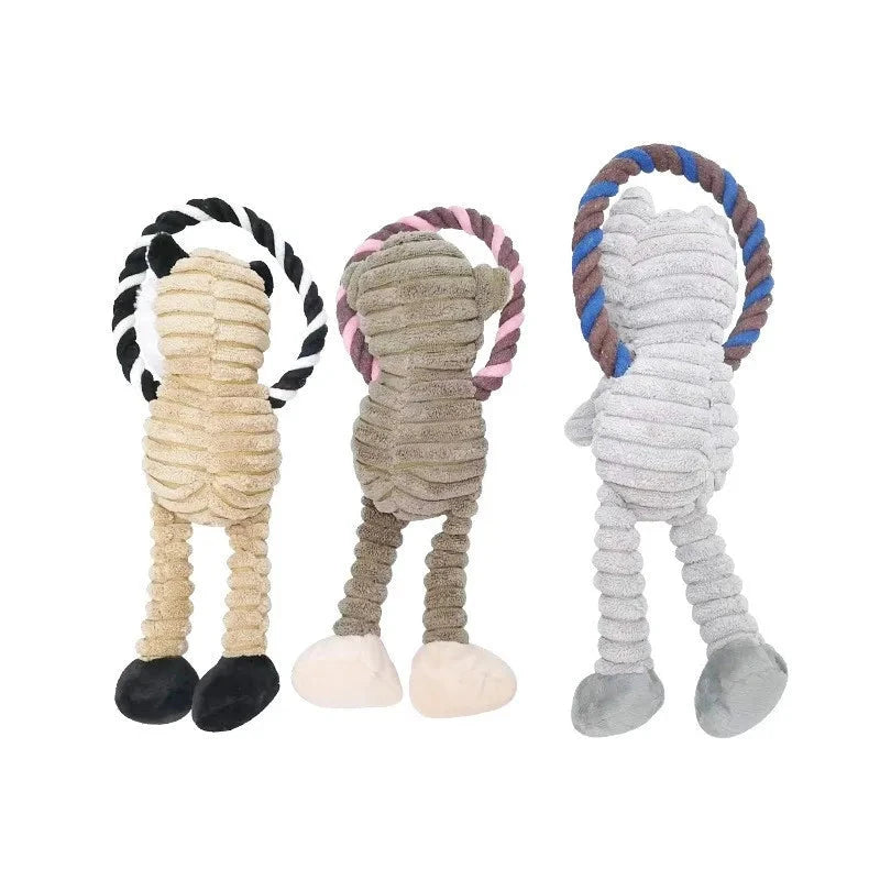 Charming Chums Plush Dog Toys - Durable Squeaky Chewables in Lion, Elephant, and Monkey Shapes - Dog Store Online